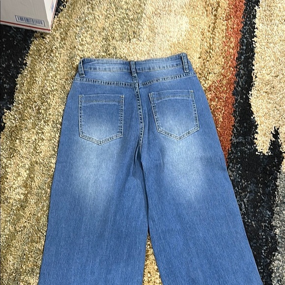 NWOT High Rise Wide-Leg Blue Jeans Women's Size Small Unbranded - Picture 6 of 9